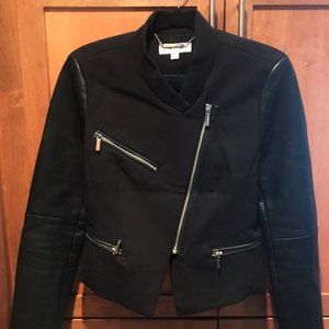 Michael Kors Black Jacket w Leather Sleeves